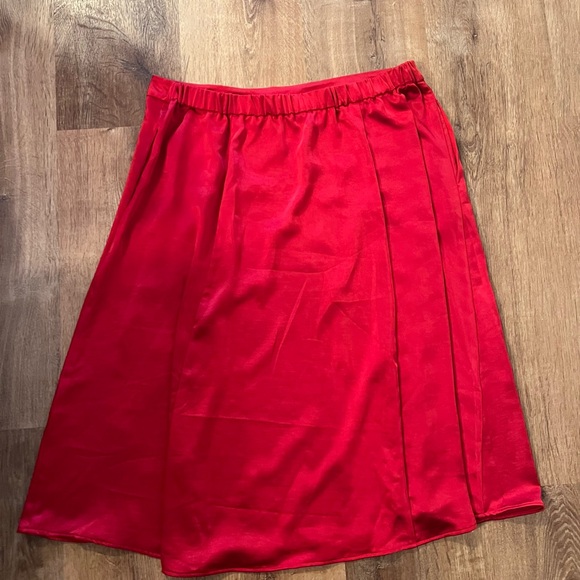 Draper James Brilliant Red Satin A-Line Pull On Skirt Size XXL - Picture 4 of 9